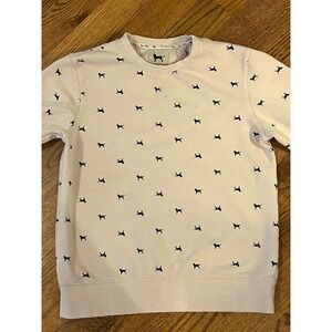 The Black Dog Sweatshirt Crewneck Pink Dog Print Classic Collection Medium